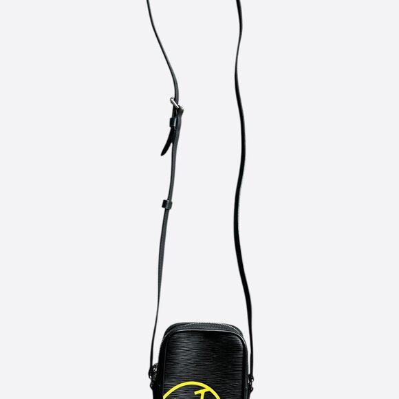 Louis Vuitton Black & Yellow Logo EPI Danube PPM - Picture 1 of 4